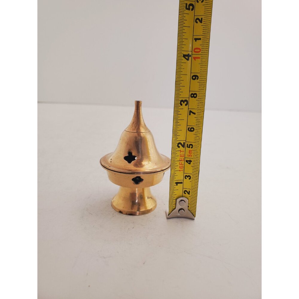 Vintage Brass Stick/Cone Incense Burner small burner with lid, made in i… - Picture 9 of 10